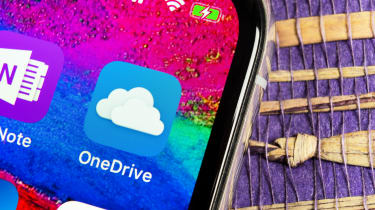 智能手机屏幕上的OneDrive徽标