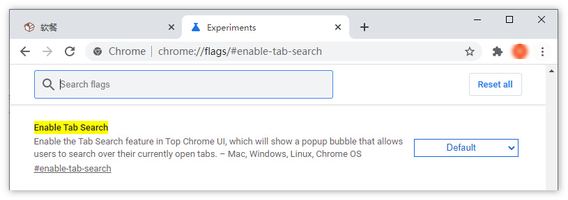 Chrome 88已支持搜索标签页（开启方法）
